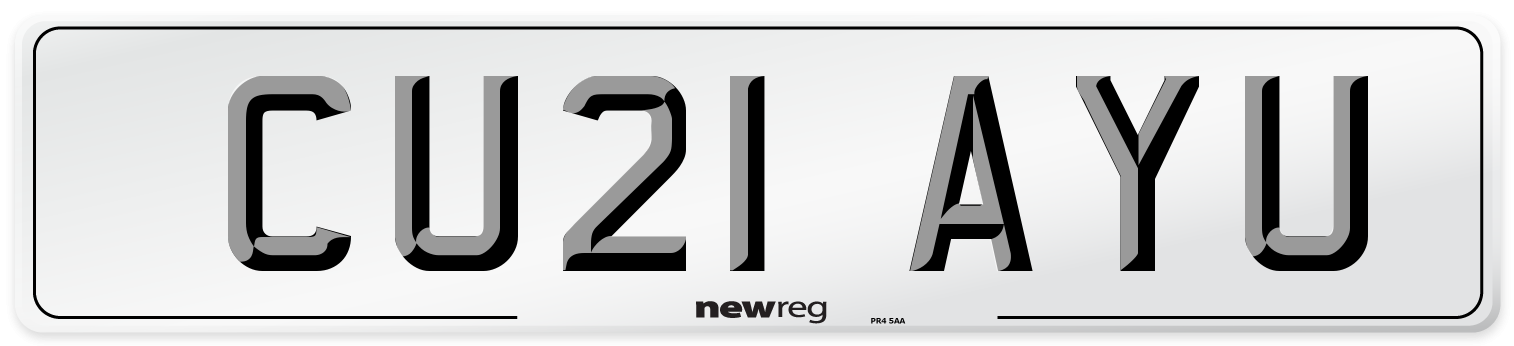 CU21 AYU Number Plate from New Reg